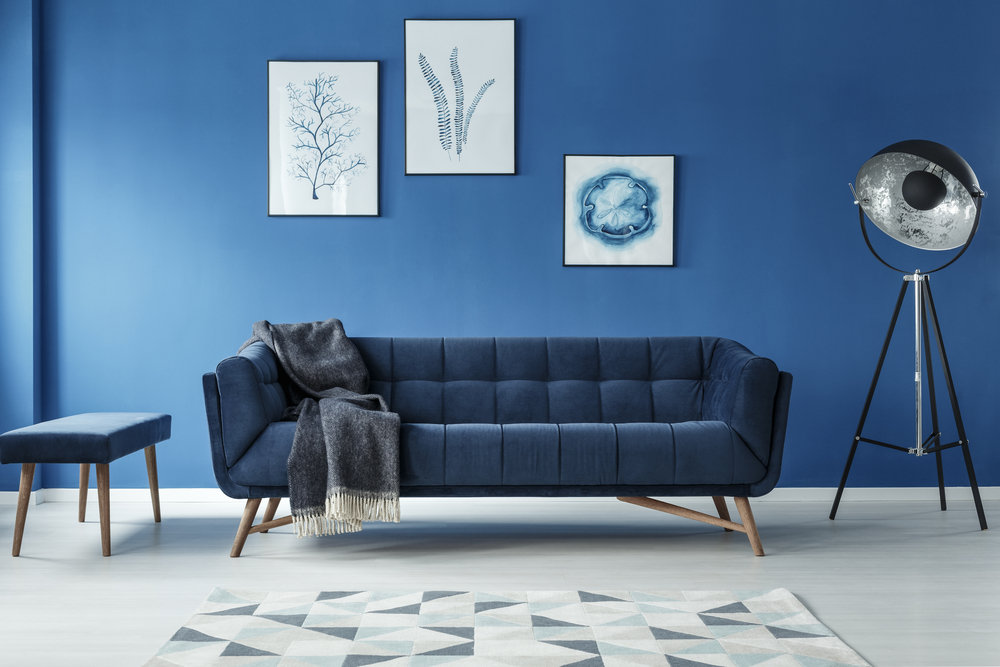 décoration à base de bleu